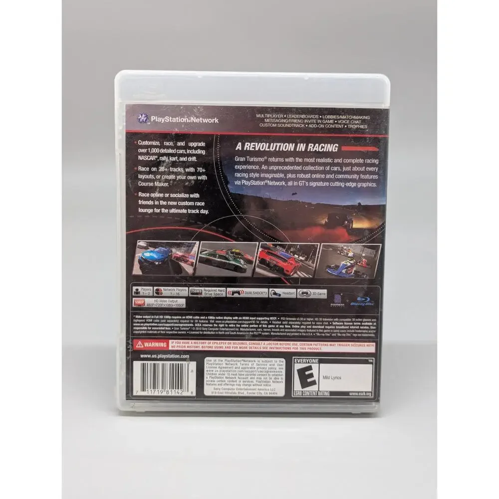 Gran Turismo 5 Sony PlayStation 3, 2010 PS3 Video Game + Manual Tested